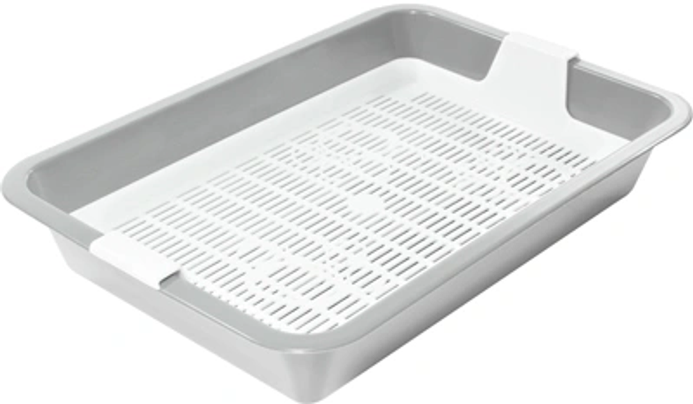 Лоток для кошек c сеткой мини "Барсик" 325*235*60мм, Серый Гамма