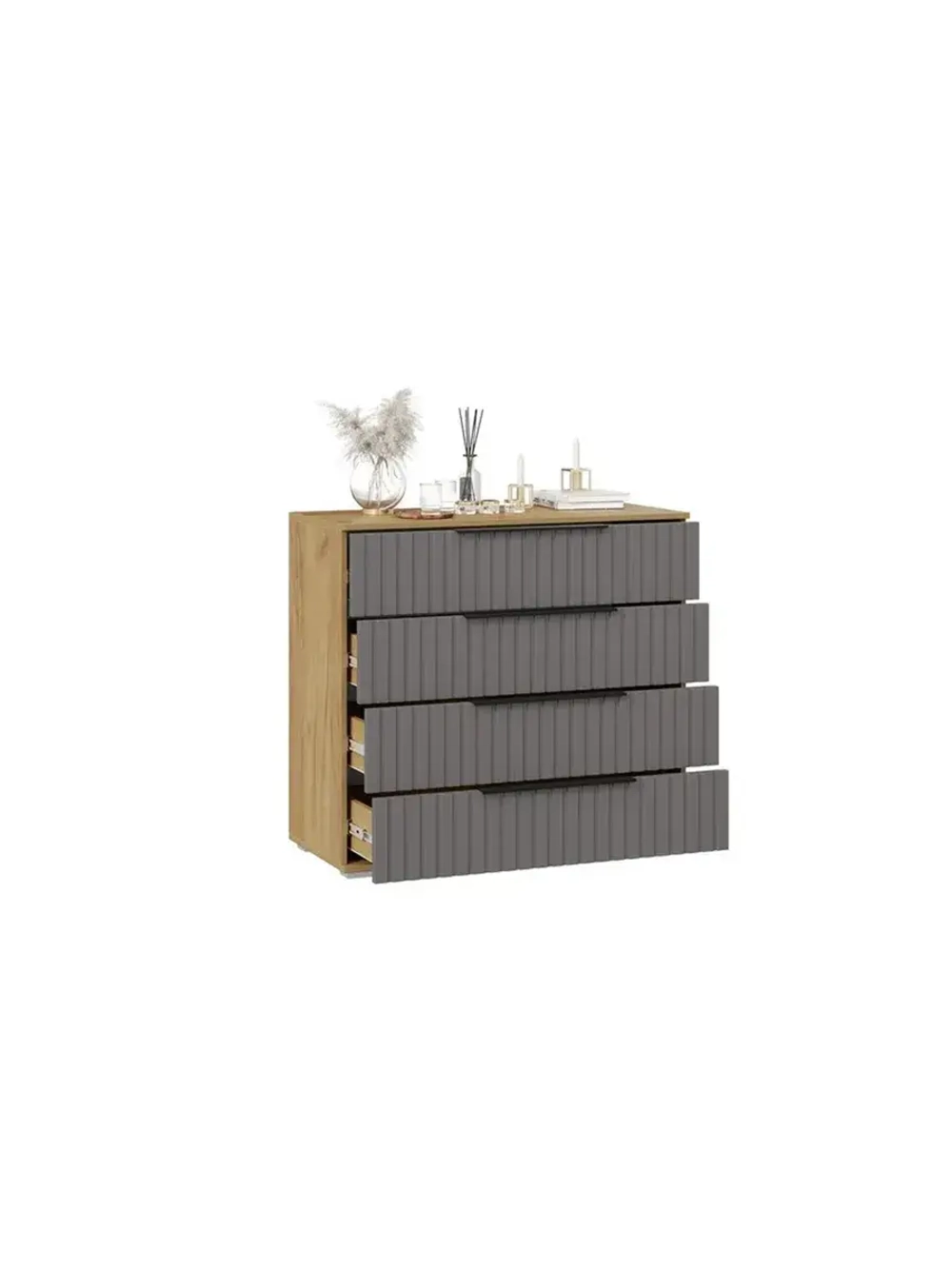 Комод для одежды Графит матовый 4 ящика 92х41х84 см