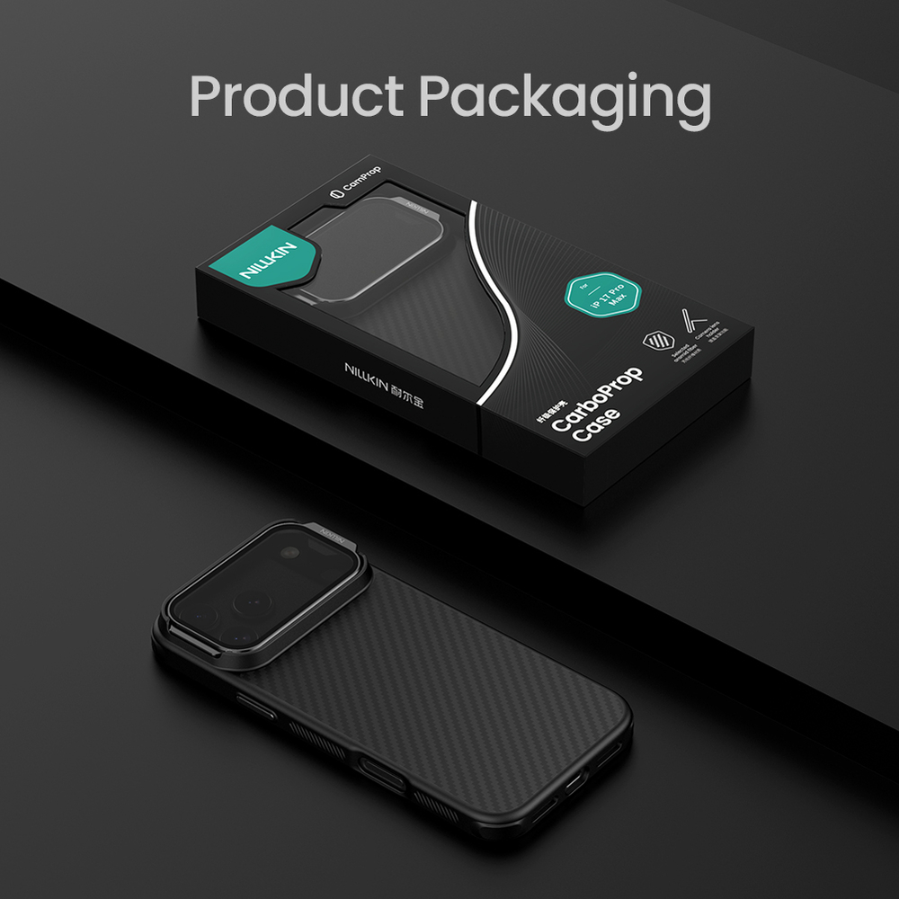 Чехол из карбона с MagSafe для iPhone 17 Pro Max, серия CarboProp Magnetic (версия с прозрачной крышкой) от Nillkin