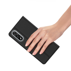 Чехол книжка из PU кожи черного цвета от Dux Ducis для OnePlus Nord 5 и Ace 5 Ultra, серия Skin Pro Series