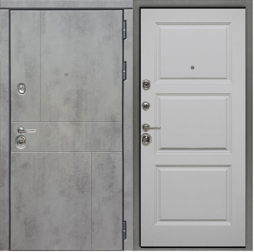Входная дверь в квартиру Сударь МД 48 М1 темный бетон/М9 Силк маус