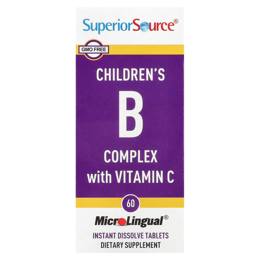 Superior Source, комплекс витаминов группы B с витамином C для детей, 60 быстрорастворимых таблеток MicroLingual