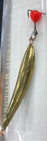 Блесна зимняя штурм с чертиком Минога цв:Латунь (бл.1шт)