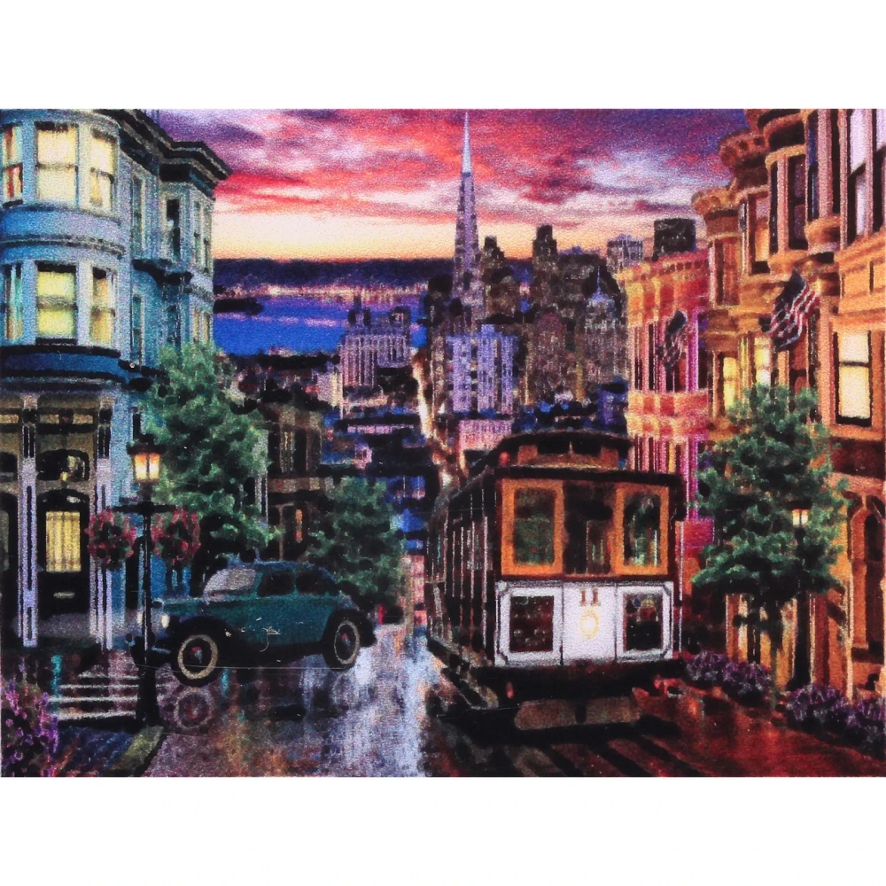 Алмазная мозаика в рулоне 30*40см полная выкладка «DIAMOND», Улочка