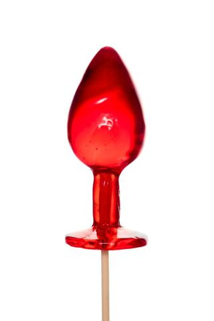 Красный леденец в форме анальной пробки со вкусом виски - 29 гр.