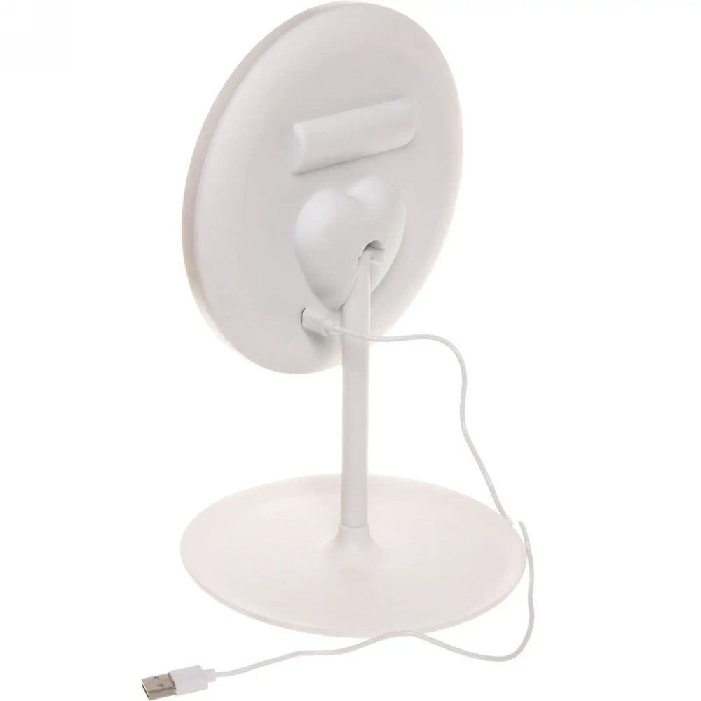 Зеркало настольное с подсветкой на подставке «SVETi», цвет белый, USB, 28*18см