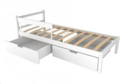 Детская кровать тахта с бортиком и ящиками Бельмарко Svogen белый