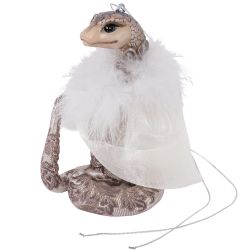 Елочное украшение Змея Лаурель Серебро