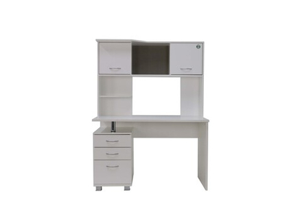 Стол компьютерный Ивару МАКСИМ-1, Белый Шёлк