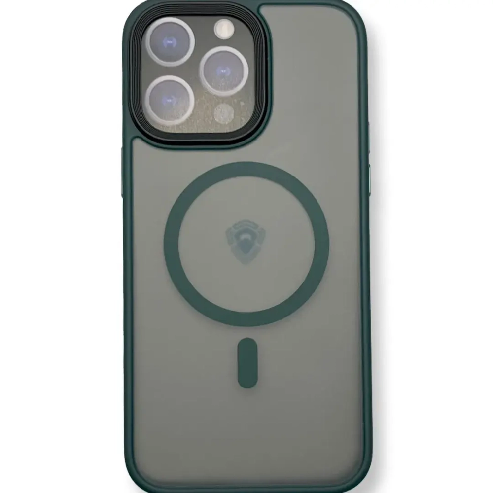 Чехол-накладка Dfansdesign Magsafe Case для Apple iPhone 13 Pro пластиковый (зеленая рамка)
