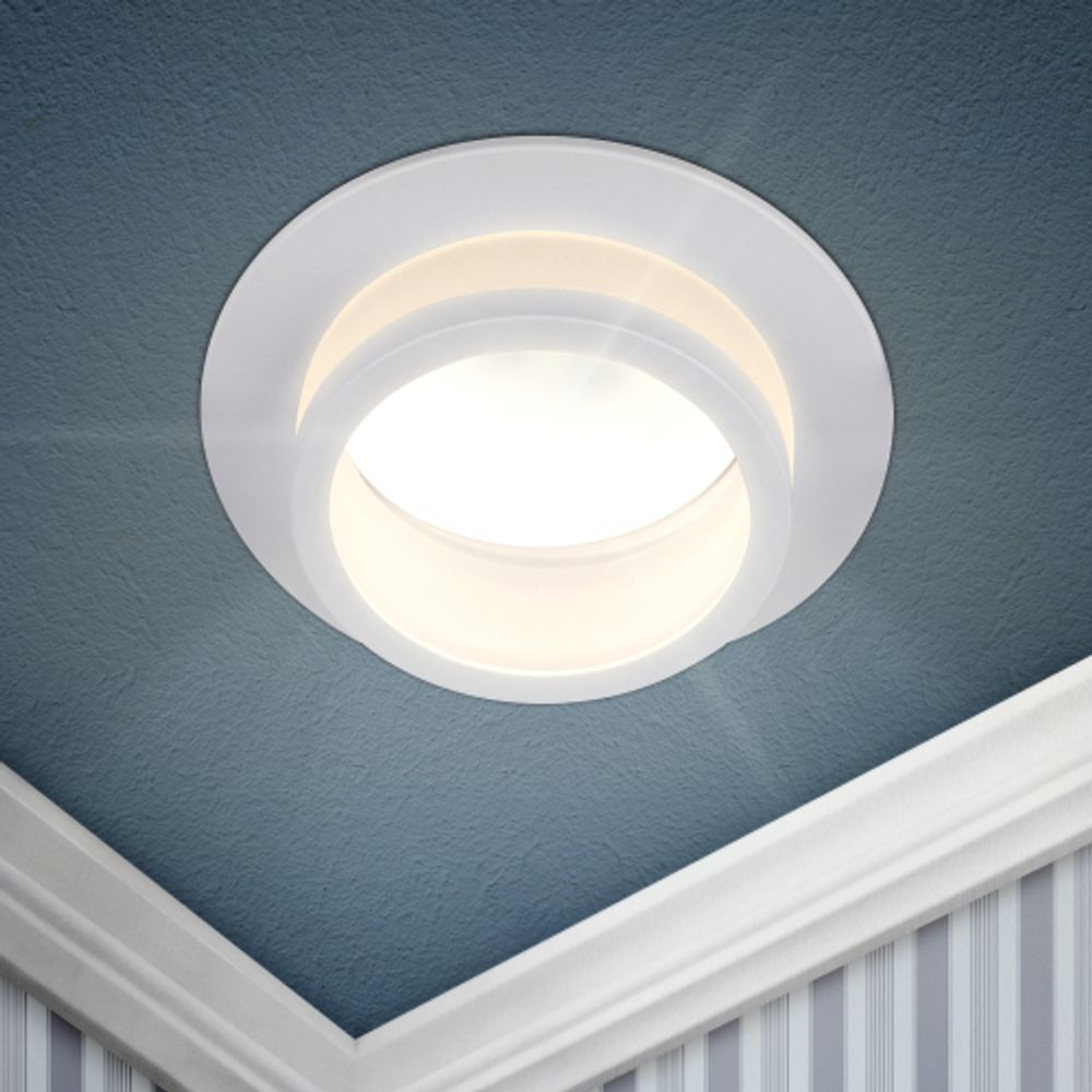 Светильник встраиваемый алюминиевый ЭРА KL89 WH под лампу MR16 GU5.3 белый | Алюминиевые встраиваемые светильники