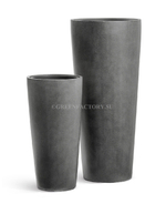 Кашпо TREEZ Effectory - Beton - Высокий конус - Темно-серый бетон