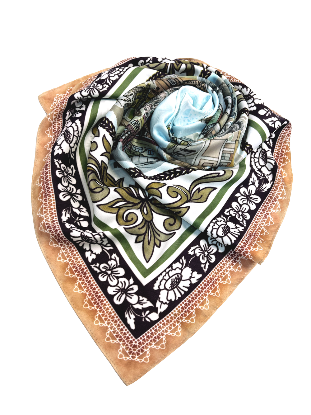 Платок «Связь времен» персиковый