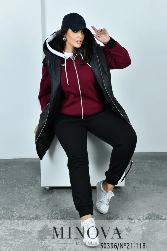 Костюм 21-118-марсала-черный Minova