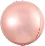 Шар (18''/46 см) Сфера 3D, Розовое Золото, 1 шт.