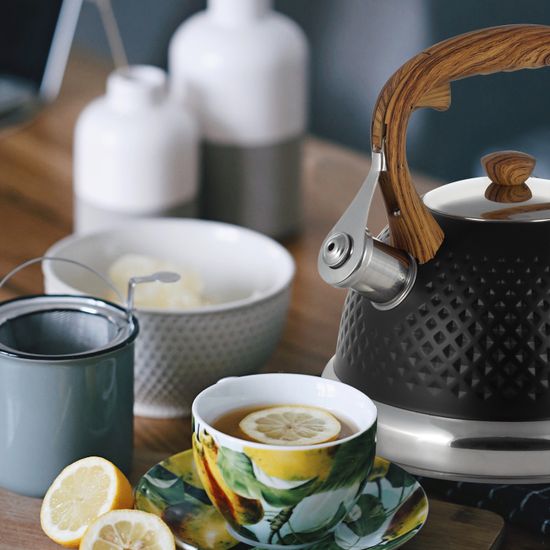 Чайник 2,7 л. из нержавеющей стали со свистком Kamille KM-1098 и ручкой "soft touch" под дерево