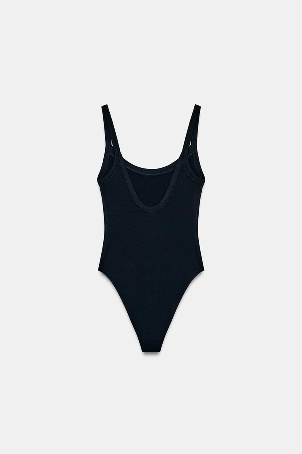 ZARA БОДИ ИЗ ХЛОПКА НА БРЕТЕЛЯХ, МОРСКОЙ СИНИЙ