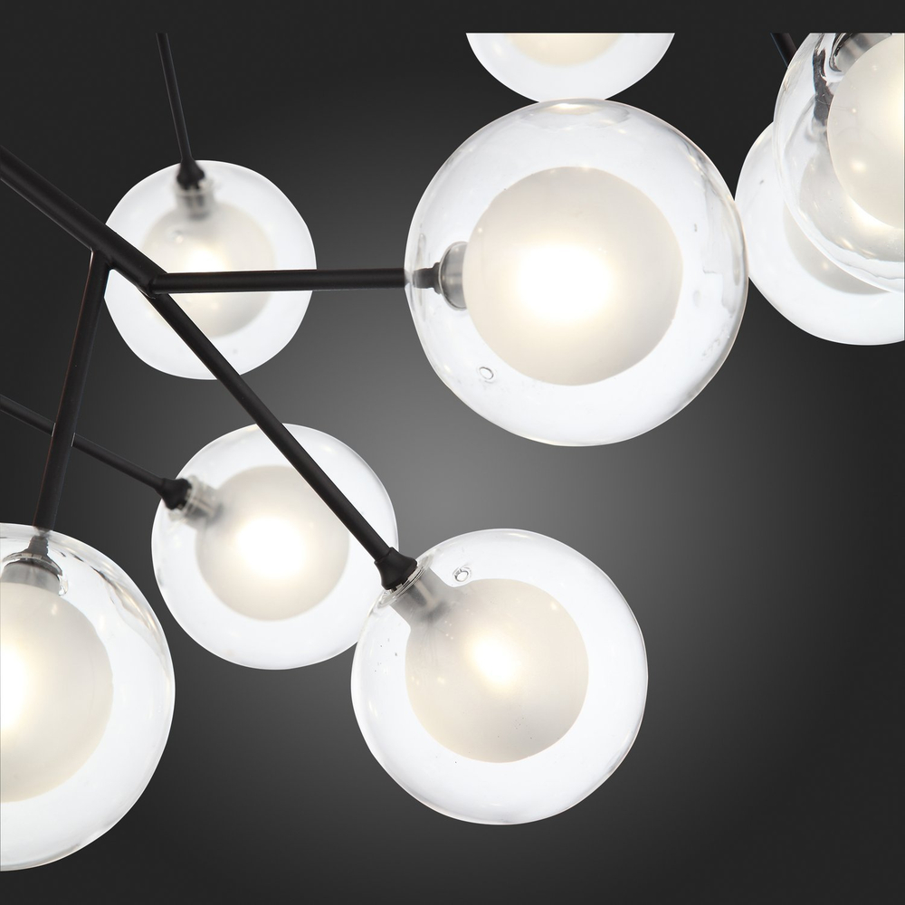 SL376.403.36 Светильник подвесной ST-Luce Черный/Прозрачный, Белый G4 LED 36*2W