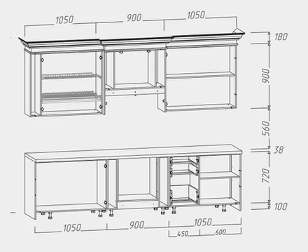 Валенсия (Заман) Набор мебели для кухни 3000мм
