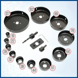 Набор коронок по дереву,16 предметов, 19-127мм, Xpert