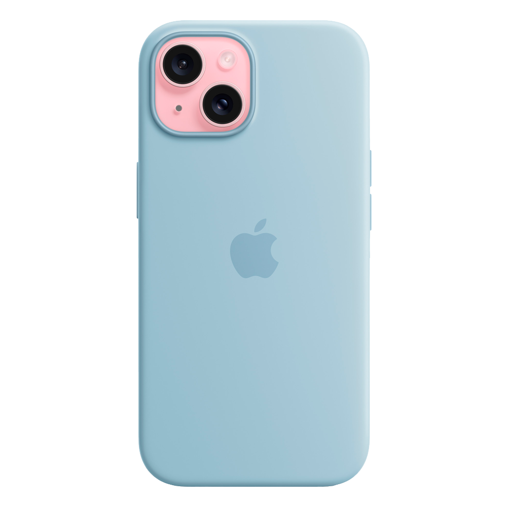 Силиконовый чехол с поддержкой MagSafe Apple Silicone Case для iPhone 15, Light Blue (Светло-голубой)