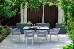 "Милан" обеденная группа на 6 персон, цвет светло-серый с белым каркасом