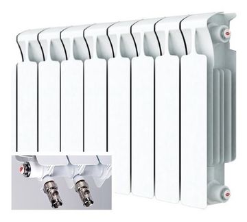 Радиатор Rifar Monolit Ventil 350 - 10 секций подключение нижнее (левое)