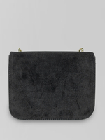 Сумка 1128 замшевая квадратной формы с золотой фурнитурой