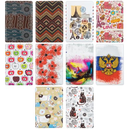 Обложка-карман на проездные документы, Спейс, ПВХ, рисунок, ассорти