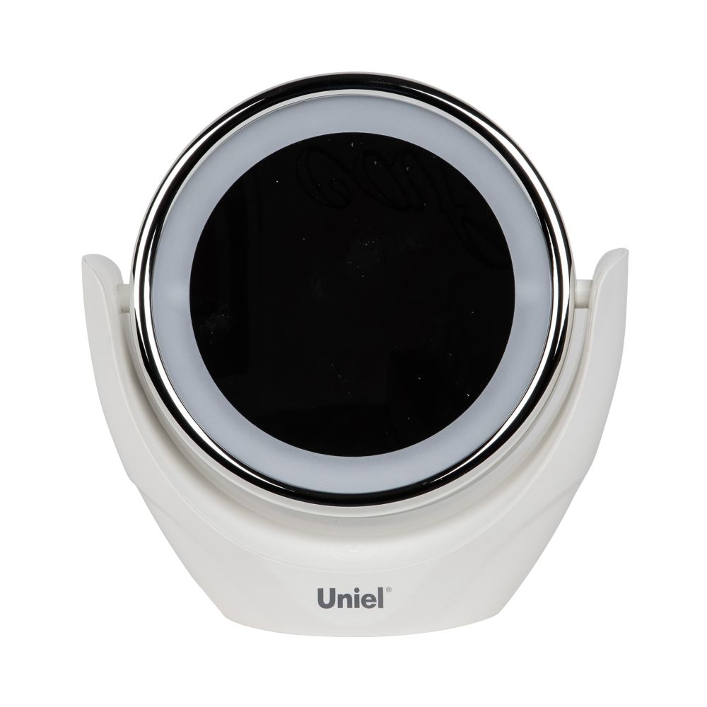 TLD-592 White-LED-13Lm-6000K-3АА Настольный светильник зеркало. На батарейках 3AAне в-к. Сенсорный выключатель. Белый. ТМ Uniel