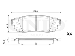 Колодки тормозные диск. задние UNIO BRP-20196