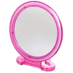 Зеркало настольное в пластиковой оправе «Удобное» круг, подвесное d-19,5см (Стикер на минивложение)