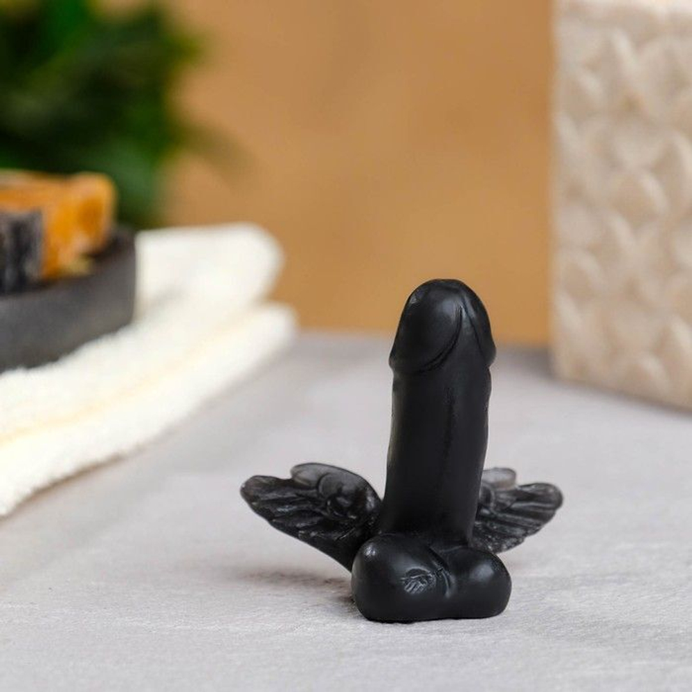 Черное фигурное мыло Фаворит с крыльями (Цвет: черный)