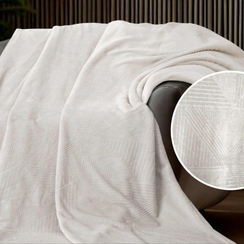 Велсофт тисненый "Молочный" | ш.220 см | 265 г/м² | полиэстер-100%