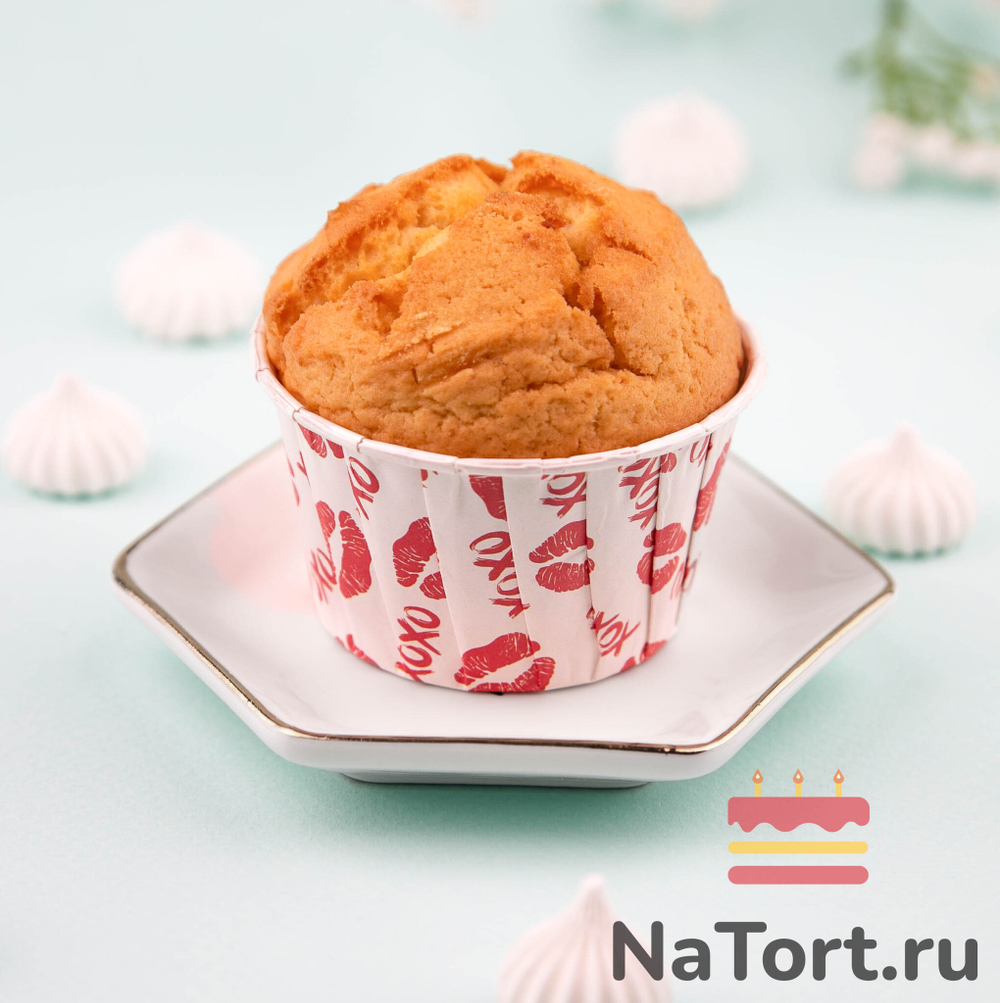 Формы бумажные с ламинацией «Маффин» 50х40 мм (Поцелуи) 100 шт