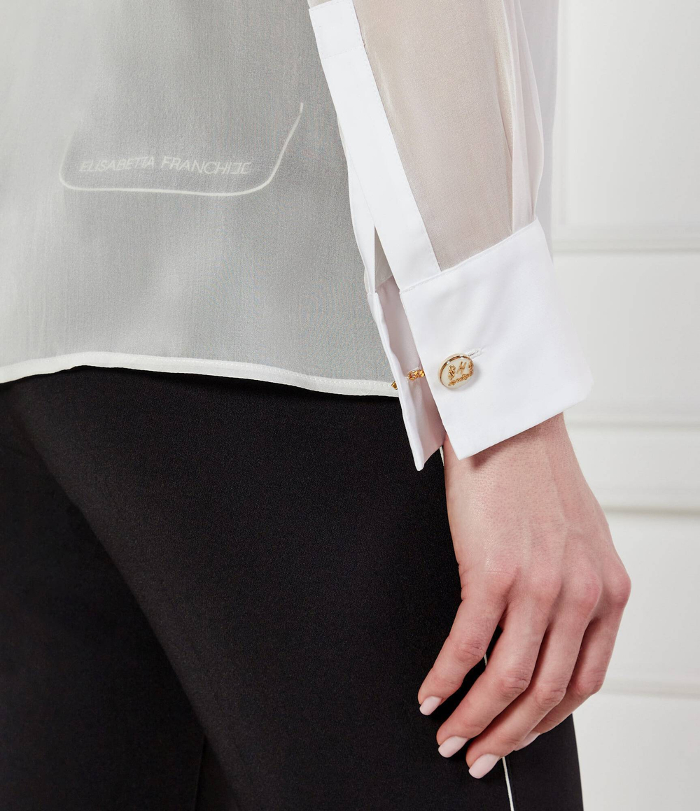 Шелковая рубашка Elisabetta Franchi - белый(CA10752E2)