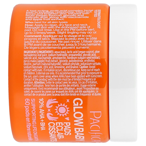 Pacifica, Glow Baby, осветляющие пилинги, 60 шт.