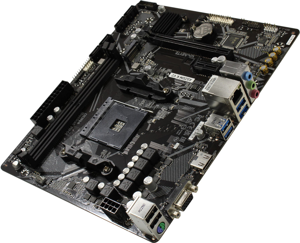Мат. плата GIGABYTE A520M K V2 (RTL) AM4 &lt;AMD A520&gt; PCI-E Dsub+HDMI GbLAN SATA MicroATX 2DDR4