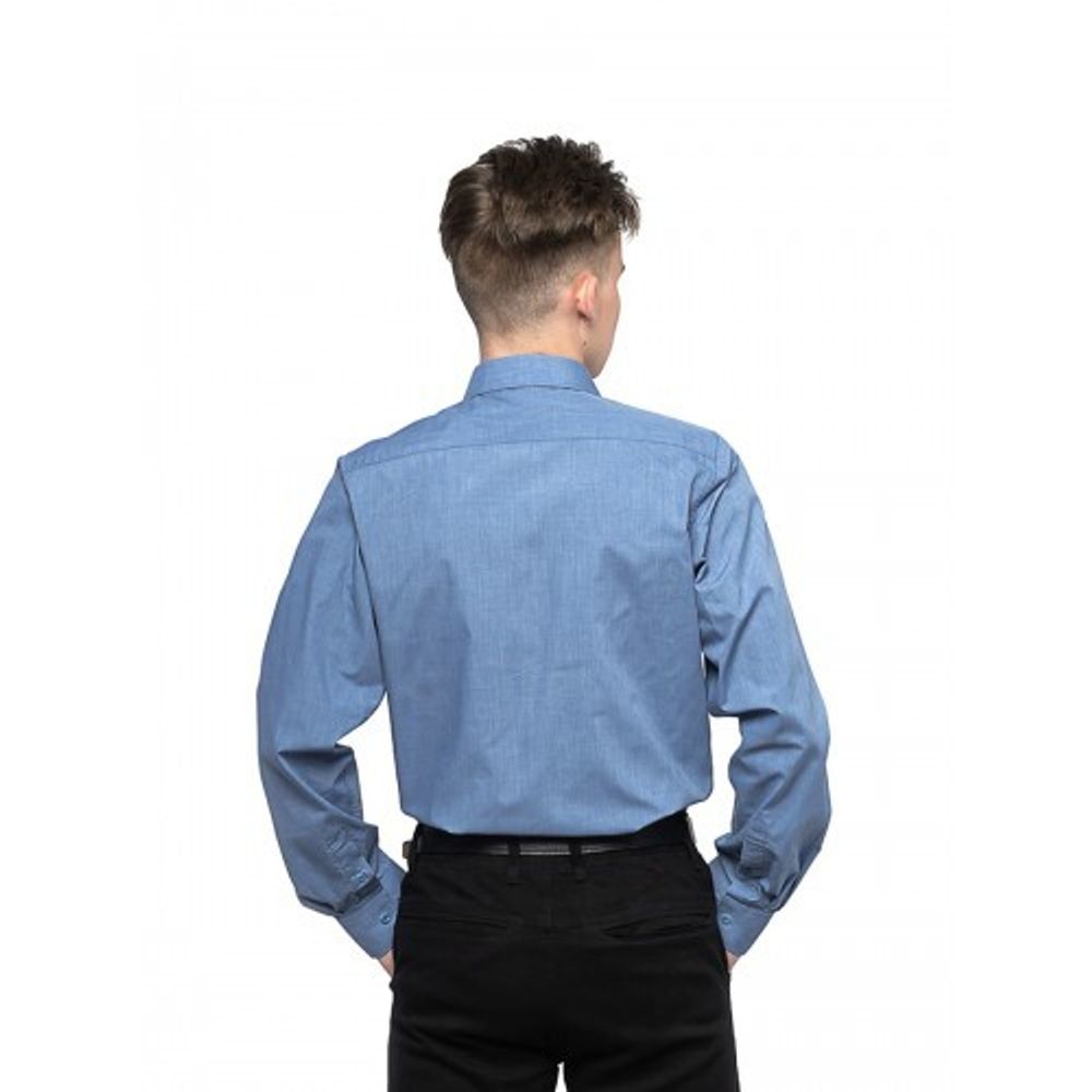 Рубашка голубая с контрастными вставками IMPERATOR, цвет голубой меланж