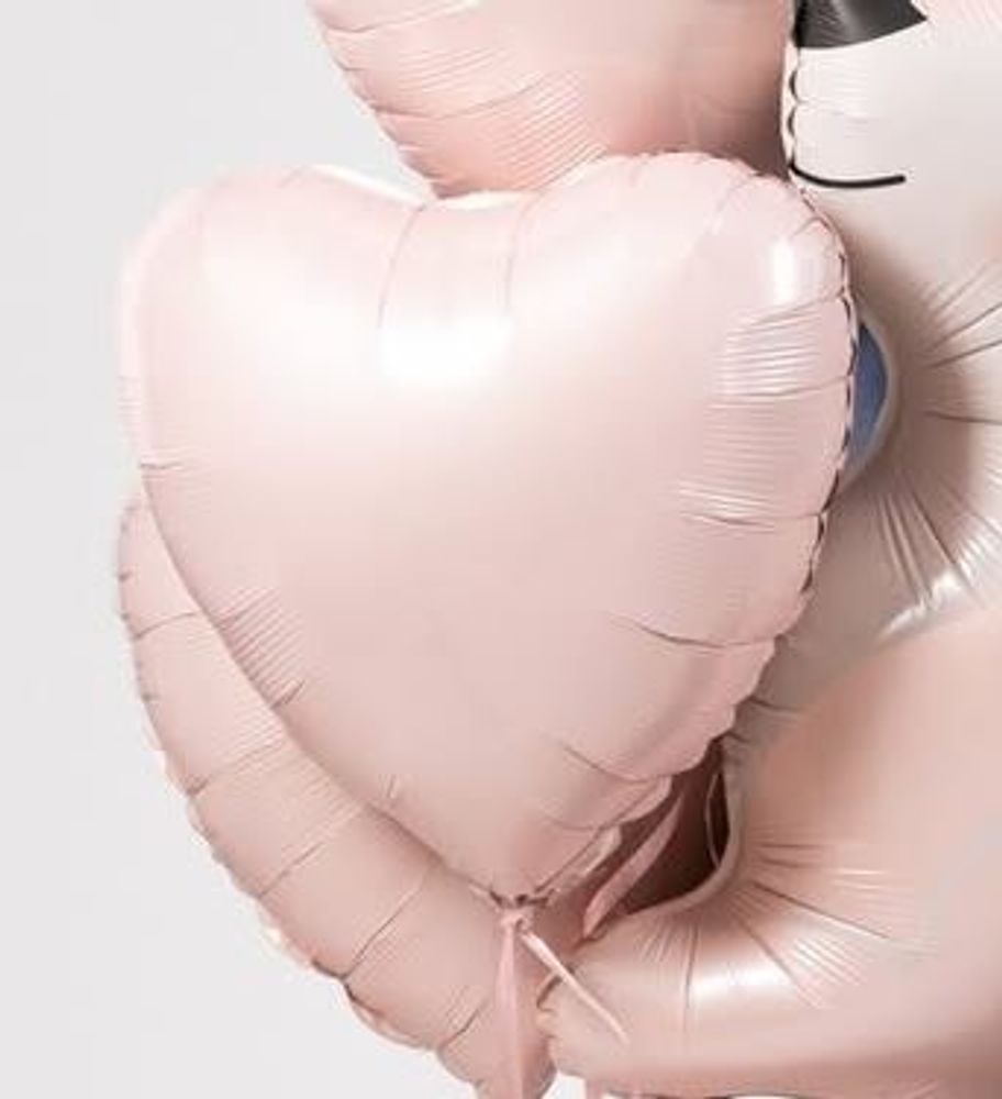 G Шар Сердце 18" / 46 см, сатин Pastel Pink (БГ-15)