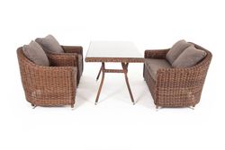 "Кон Панна" обеденная группа плетеная, цвет коричневый