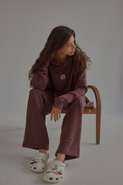 Wide Sweatpants LOGO French Roast