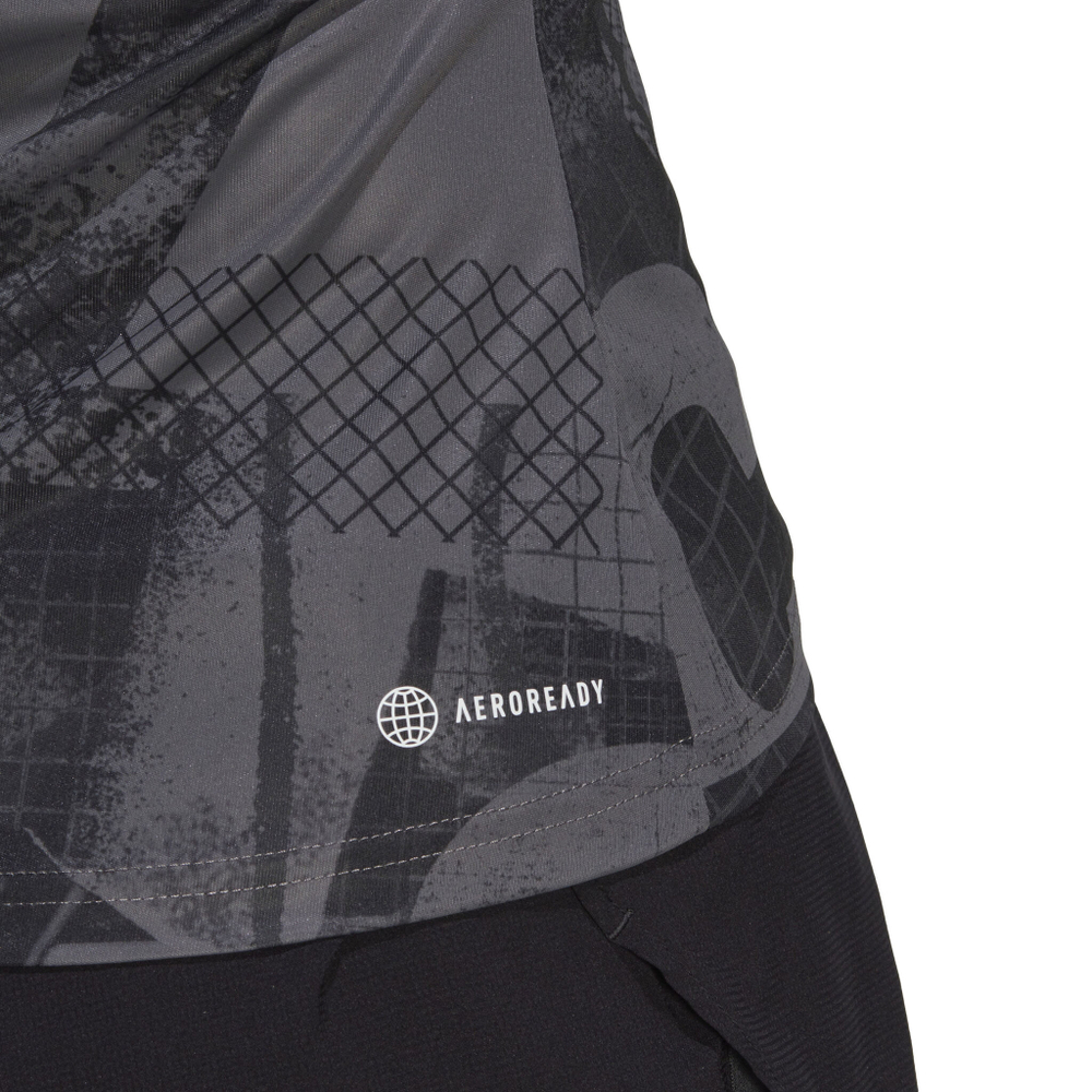 Женская теннисная майка adidas Club Graphic Tank Top Women - Black, Dark Grey