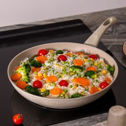 СКОВОРОДА AGNESS С АНТИПРИГАРНЫМ ПОКРЫТИЕМ "LATTE", 28Х5,5СМ