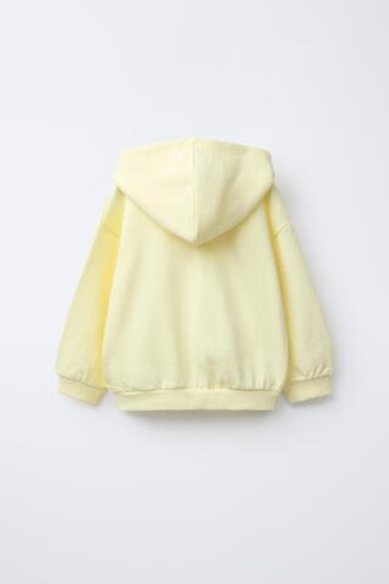 ZARA ХУДИ С РЕЛЬЕФНОЙ НАДПИСЬЮ, СВЕТЛО-ЖЕЛТЫЙ