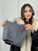 капор зимний и осенний капюшон- снуд вязаный ангора