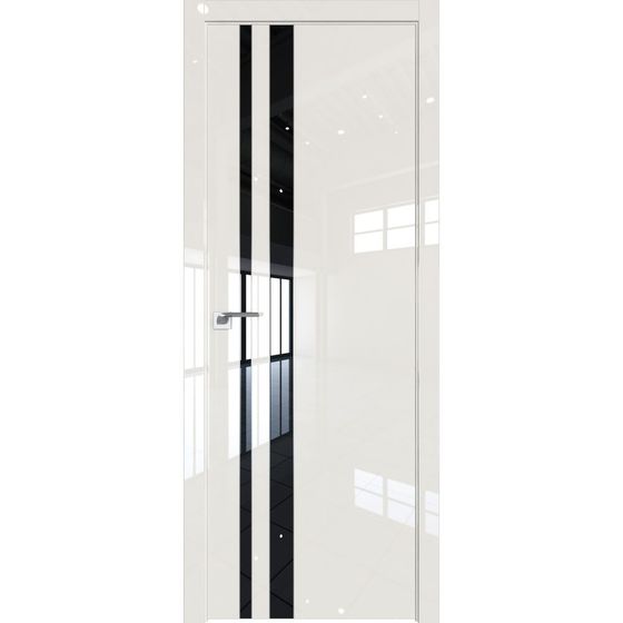 Межкомнатная дверь глянцевая Profil Doors 116LK магнолия люкс со вставкой