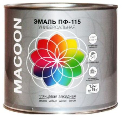 Эмаль ПФ-115 алкидная глянцевая темно-зеленая 1,9кг MACOON