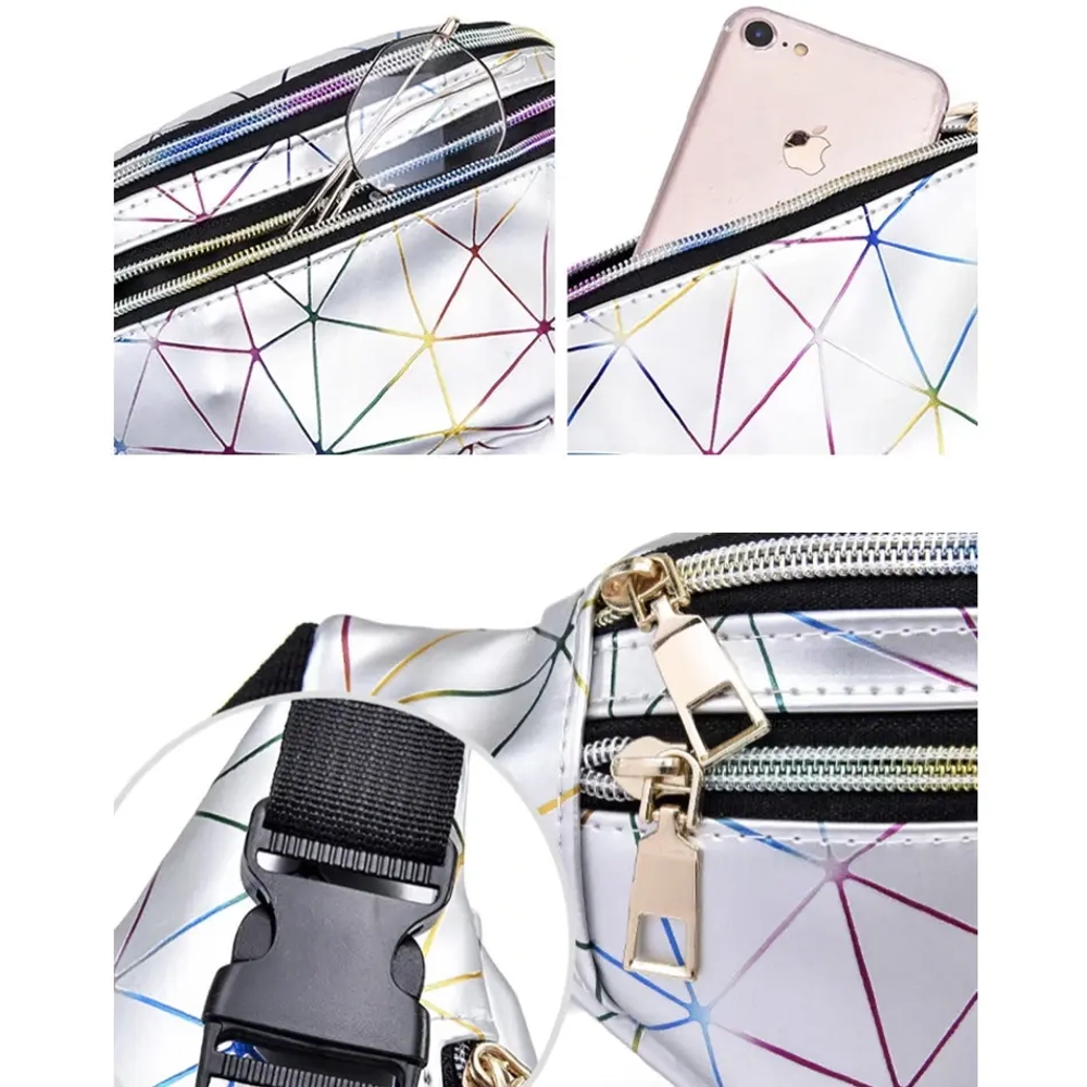 Сумка на пояс «Harizma», цвет серебро, 31*12 см