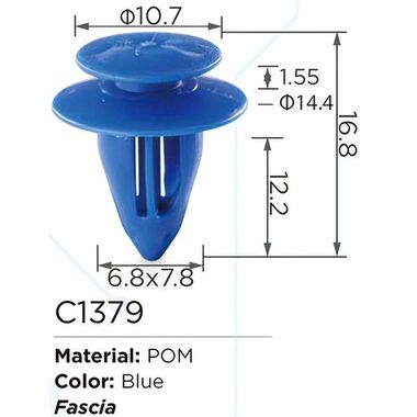 Клипса для крепления внутренней обшивки а/м универсальная пластиковая (100шт/уп.) Forsage клипса C1379(universal)